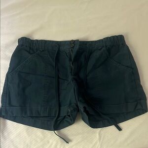 Women's navy linen/cotton shorts